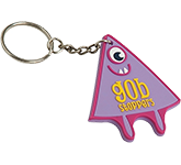 Personalised 2D Soft Flexible PVC Keyrings moulded with your design at GoPromotional