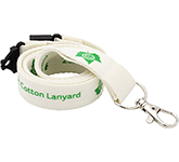 25mm Organic Cotton Lanyards logo branded for business events and conferences at GoPromotional