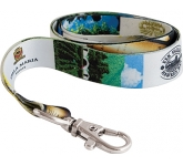 20mm Dye Sublimation Flat Polyester Lanyards branded with full colour printing for conferences and event promotions