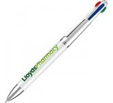 Quad Multi Colour Ink Pens prined with a logo for the education and health sectors
