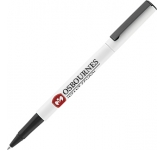 Promotional Oval Metal Rollerball Pens in white printed with your logo at GoPromotional UK