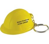 Custom branded Hard Hat Keyring Stress Toys for the construction sector at GoPromotional