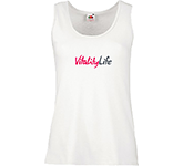 White Fruit Of The Loom Womens Value Weight Womens Vests custom branded with your logo