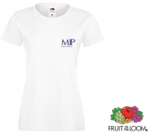 Budget printed White Fruit Of The Loom Ringspun Women's T-Shirts