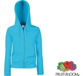 Fruit Of The Loom Premium Lady-Fit Zipped Hoodies personalised with your event logo
