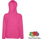 Printed and embroidered Fruit Of The Loom Lady-Fit Lightweight Hoodies for gyms and leisure promotions