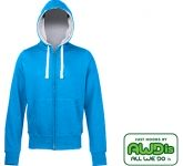 Logo embroidered AWDis Chunky Zipped Hoodies for business promotions