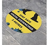 Round Anti-Slip Social Distancing Floor Stickers - 300mm