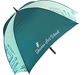 Full colour printed Fibrestorm Square Canopy Eco Golf Umbrellas at GoPromotional