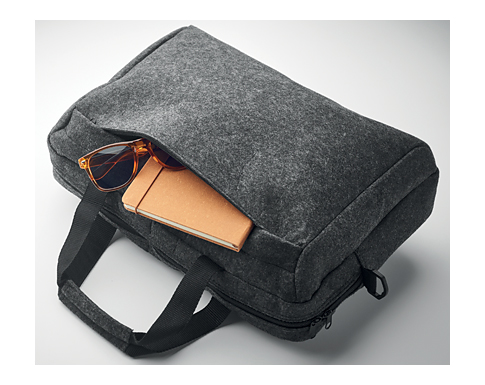 Wrexham RPET Felt Laptop Bags - Charcoal