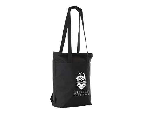 New York 2-In-1 Backpack Tote Shopper Bags - Black