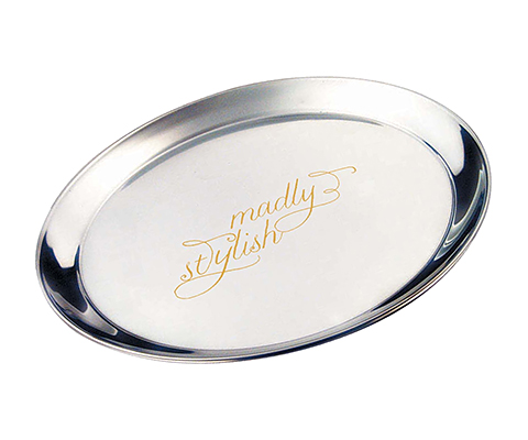 Dorchester Round Stainless Steel Serving Tray - 300 mm