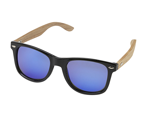 Boardwalk RPET Wood Mirrored Polarised Sunglasses - Natural