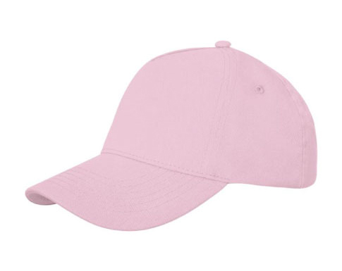 Texas Heavy Brushed Cotton 5 Panel Caps - Light Pink