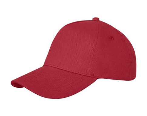 Texas Heavy Brushed Cotton 5 Panel Caps - Red