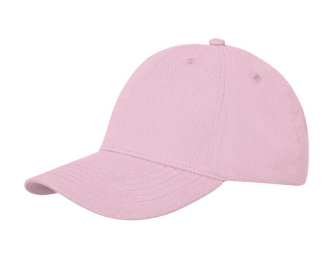 Miami Heavy Brushed Cotton 6 Panel Caps - Light Pink