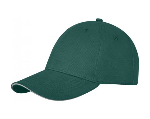 Chicago 6 Panel Sandwich Caps - Forest Green