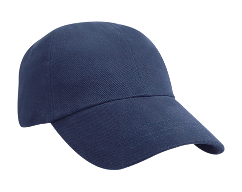 Result Low Profile Heavy Brushed 6 Panel Cotton Caps - Navy