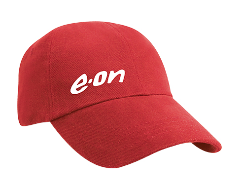 Result Low Profile Heavy Brushed 6 Panel Cotton Caps - Red