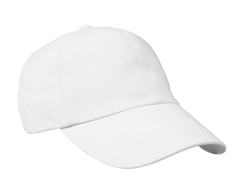 Result Low Profile Heavy Brushed 6 Panel Cotton Caps - White
