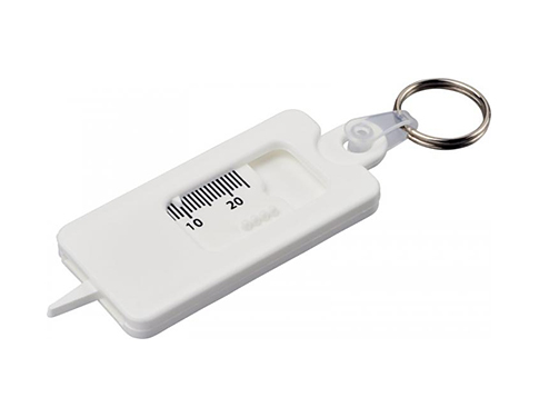 Check-It Keyring Tyre Tread Checkers - White