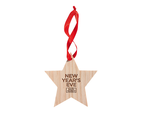 Wooden Star Tree Decorations - Natural