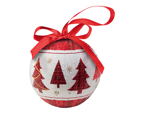 Snowy Christmas Baubles - Red