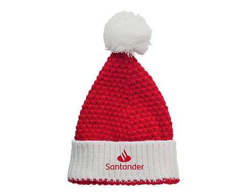 Blizzard Festive Knitted Beanie Hats - Red