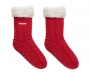 Yuletide Cable Knit Slipper Socks - Red