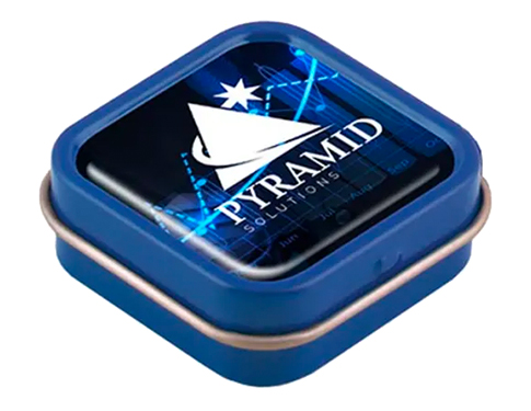 Domed Logo Miniature Mint Tins - Blue