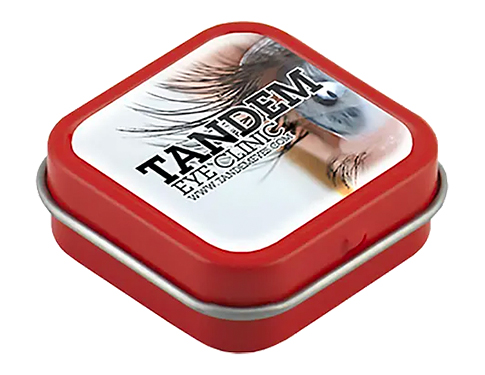Domed Logo Miniature Mint Tins - Red