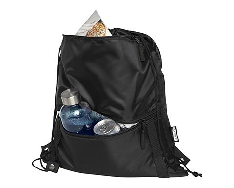 Venturer Recycled Insulated Drawstring Cooler Bags - Black