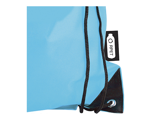 Marathon Premium Recycled Drawstring Bags - Cyan
