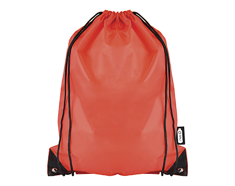 Marathon Premium Recycled Drawstring Bags - Red