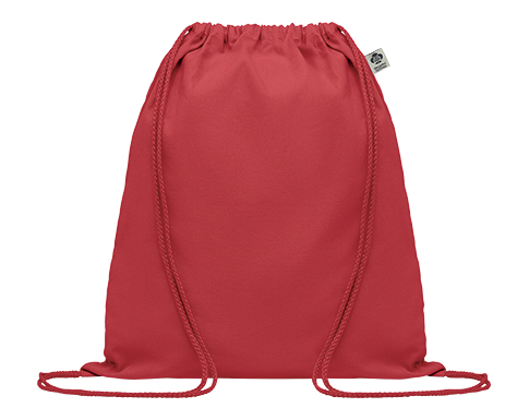Olympic Organic Cotton Drawstring Bags - Red