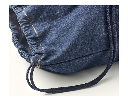 Nimes Recycled Cotton Denim Drawstring Bags - Navy Blue