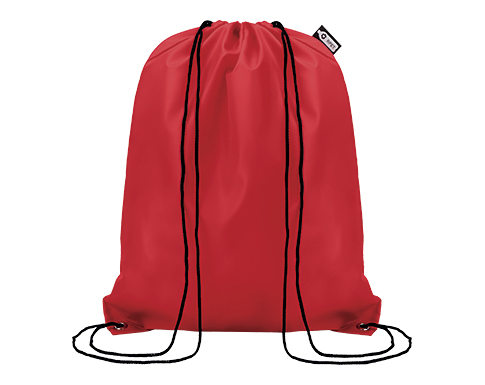 Recycled Plastic Bottles RPET Polyester Drawstring Bags - Red