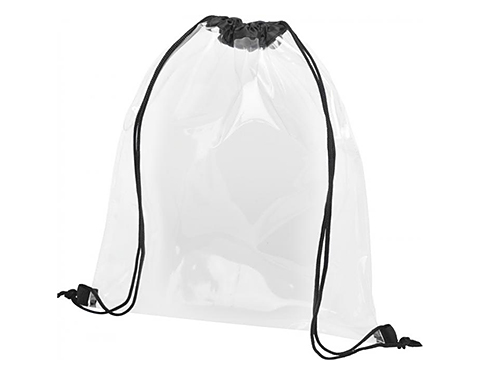 Stadium Clear PVC Drawstring Backpacks - Black