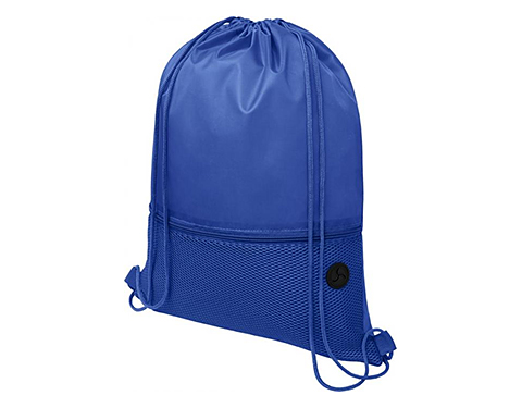 Student Headphone Port Mesh Drawstring Bags - Royal Blue