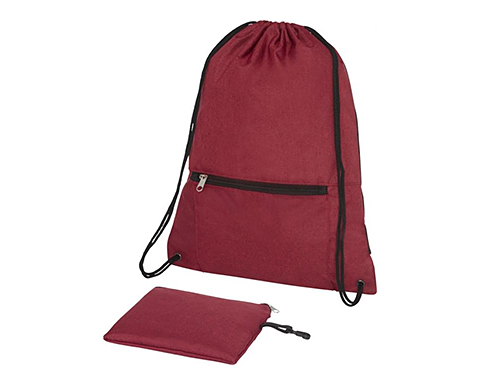 Nephin Foldable Heather Drawstring Bags - Red