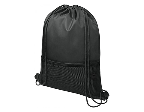Student Headphone Port Mesh Drawstring Bags - Black