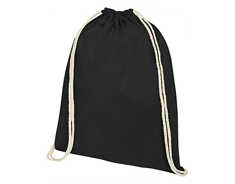 Ashbourne Heavy Cotton Drawstring Backpacks - Black