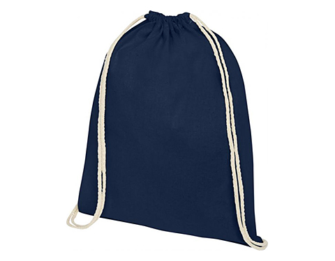 Ashbourne Heavy Cotton Drawstring Backpacks - Navy Blue