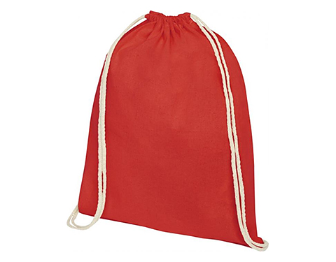Ashbourne Heavy Cotton Drawstring Backpacks - Red