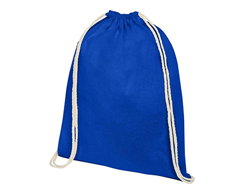 Peak Premium Cotton Drawstring Backpacks - Royal Blue