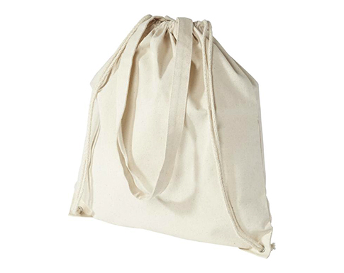 Eliza Natural Cotton Drawstring Bags - Natural