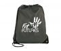 Essential Recyclable Polyester Budget Drawstring Bags - Dark Grey