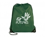 Essential Recyclable Polyester Budget Drawstring Bags - Forest Green