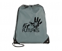 Essential Recyclable Polyester Budget Drawstring Bags - Light Grey