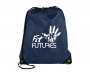 Essential Recyclable Polyester Budget Drawstring Bags - Navy Blue